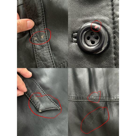 Vintage Francis Imports Genuine Leather Trench Coat Made in Spain (M/L) - Picture 15 of 16